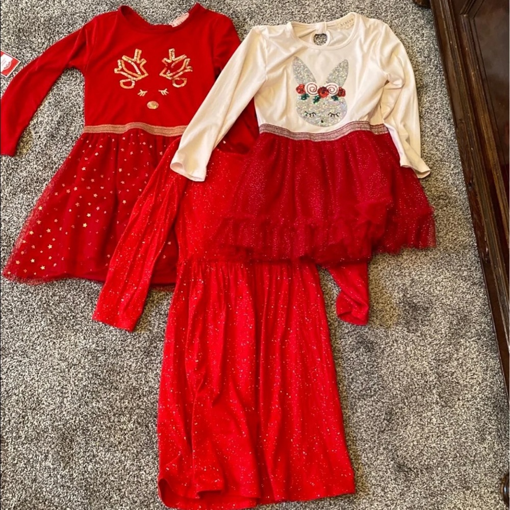Girls size 7/8 Christmas dress lot